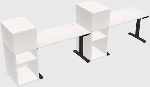 Single motor electric desk w/cabinet