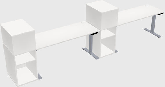 Single motor electric desk w/cabinet