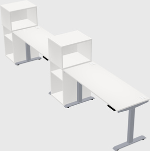 Single motor electric desk w/cabinet