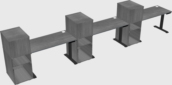 Single motor electric desk w/cabinet
