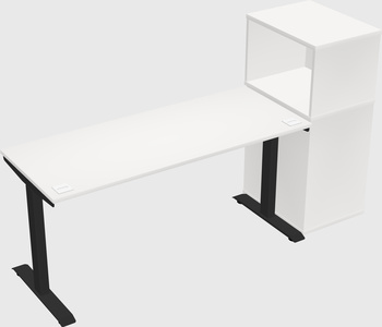 Single motor electric desk w/cabinet