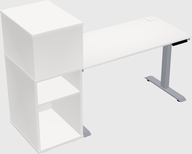 Single motor electric desk w/cabinet