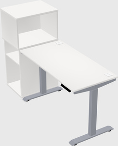 Single motor electric desk w/cabinet