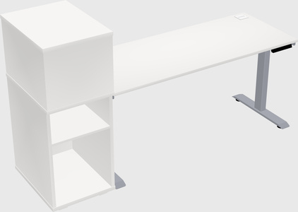 Single motor electric desk w/cabinet