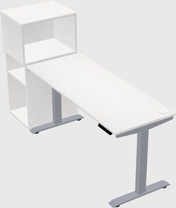 Single motor electric desk w/cabinet