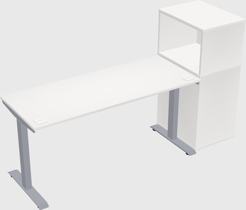 Single motor electric desk w/cabinet