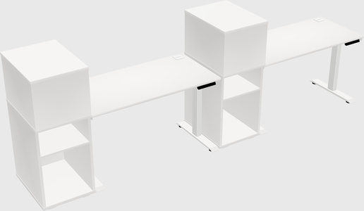 Single Motor Electric Desk W/cabinet