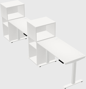 Single motor electric desk w/cabinet