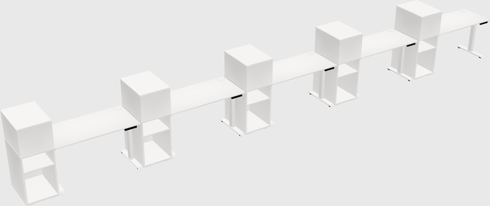 Single Motor Electric Desk W/cabinet