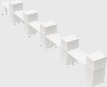 Single motor electric desk w/cabinet