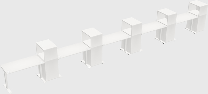Single motor electric desk w/cabinet