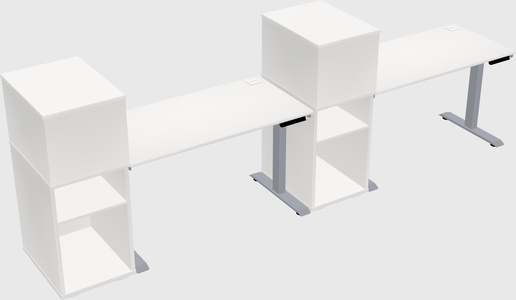 Single motor electric desk w/cabinet