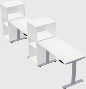 Single motor electric desk w/cabinet