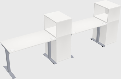 Single motor electric desk w/cabinet
