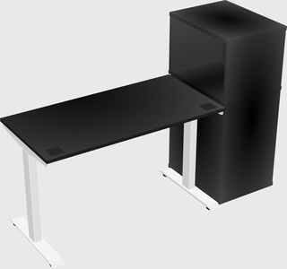 Single motor electric desk w/cabinet