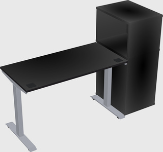 Single motor electric desk w/cabinet