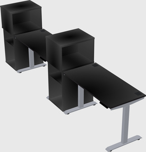 Single motor electric desk w/cabinet