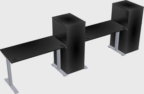 Single motor electric desk w/cabinet