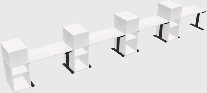 Single motor electric desk w/cabinet