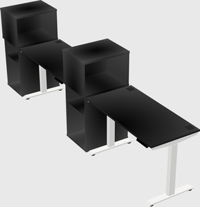 Single motor electric desk w/cabinet