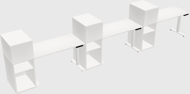 Single Motor Electric Desk W/cabinet
