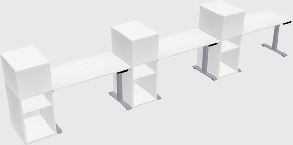Single motor electric desk w/cabinet