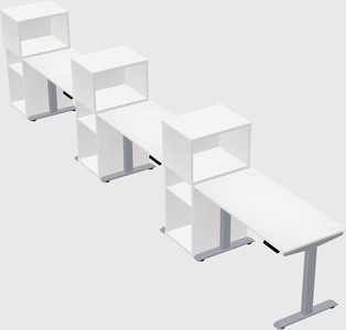 Single motor electric desk w/cabinet