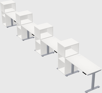 Single motor electric desk w/cabinet