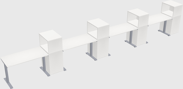 Single motor electric desk w/cabinet