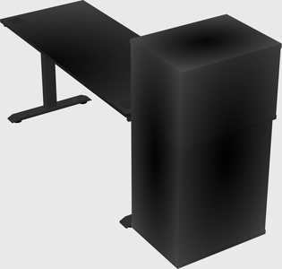 Single motor electric desk w/cabinet
