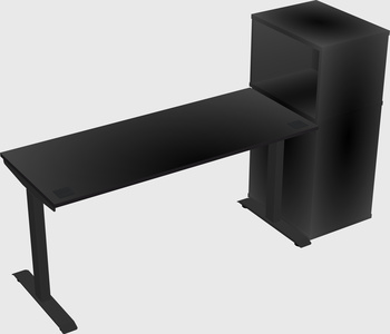 Single motor electric desk w/cabinet