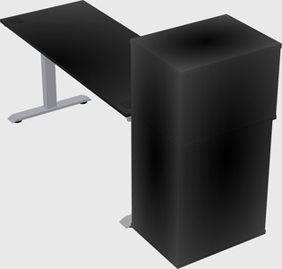 Single motor electric desk w/cabinet