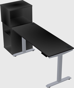 Single motor electric desk w/cabinet
