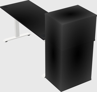 Single motor electric desk w/cabinet