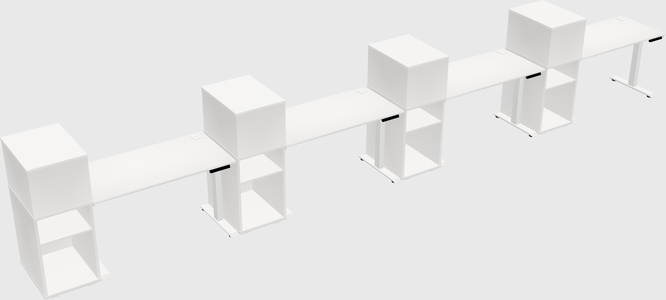 Single Motor Electric Desk W/cabinet