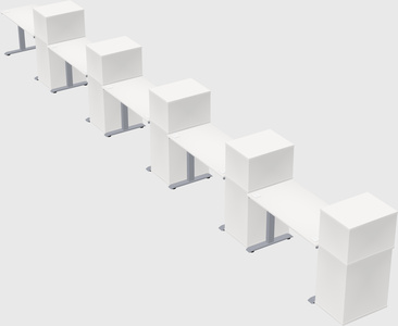 Single motor electric desk w/cabinet
