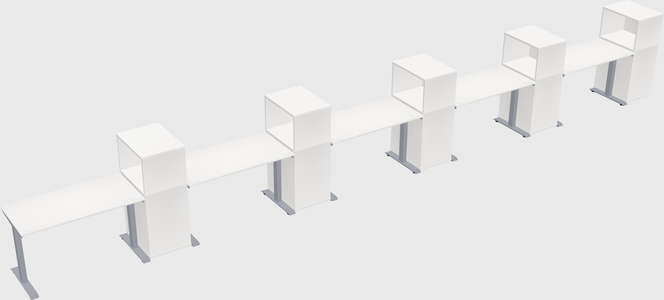 Single motor electric desk w/cabinet