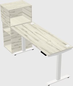 Single motor electric desk w/cabinet