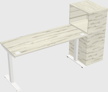 Single motor electric desk w/cabinet