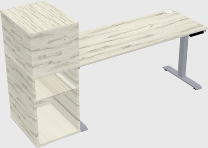 Single motor electric desk w/cabinet