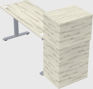 Single motor electric desk w/cabinet