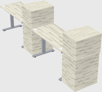 Single motor electric desk w/cabinet
