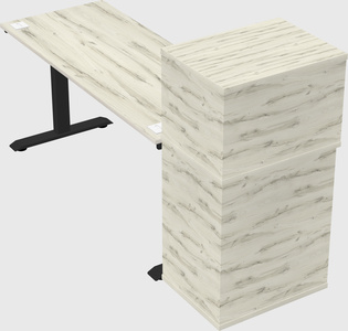 Single motor electric desk w/cabinet