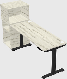 Single motor electric desk w/cabinet