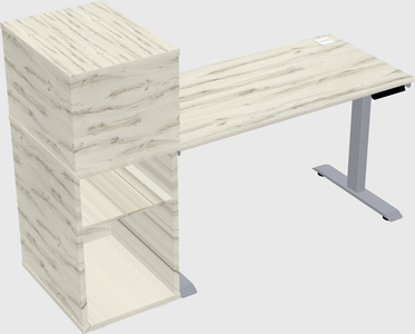 Single motor electric desk w/cabinet