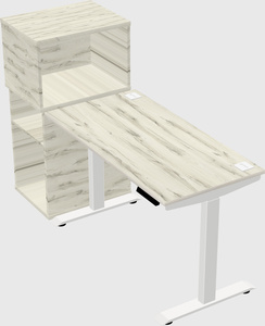 Single motor electric desk w/cabinet