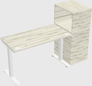 Single motor electric desk w/cabinet