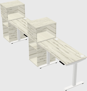 Single motor electric desk w/cabinet