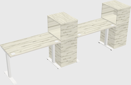 Single motor electric desk w/cabinet