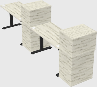 Single motor electric desk w/cabinet